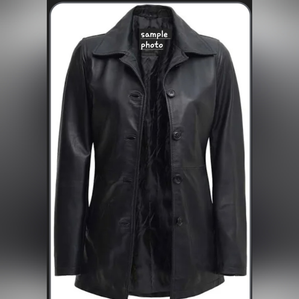 Italian Leather Jacket Lg 12 *